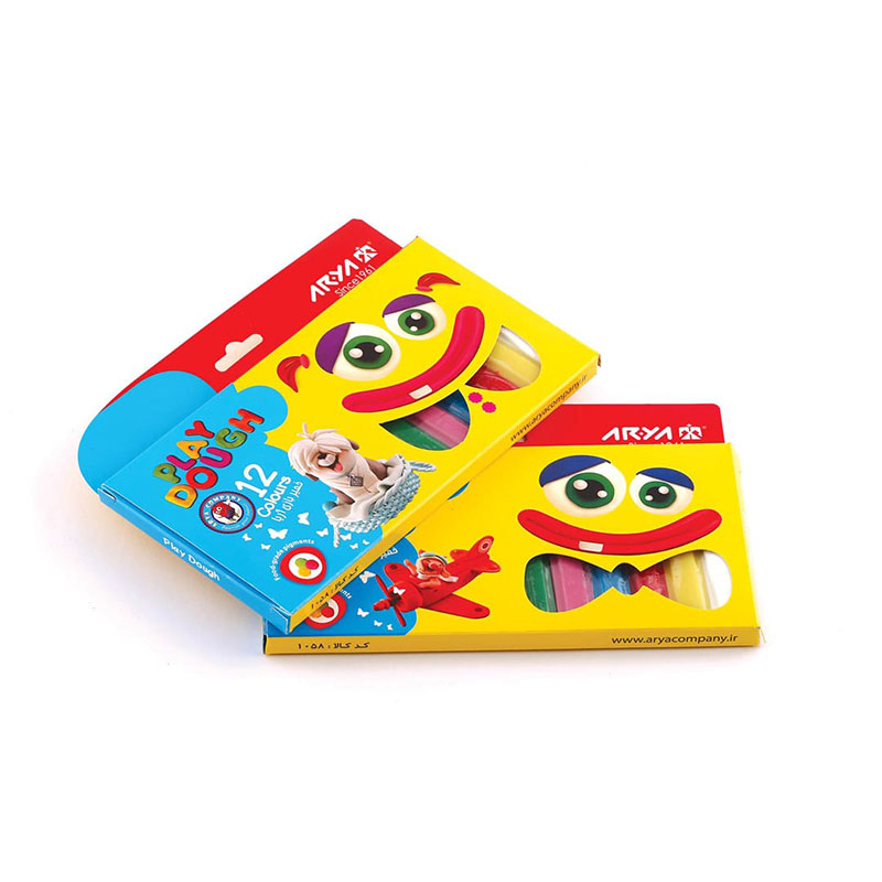 خمیر بازی 12 رنگ مقوایی آریا